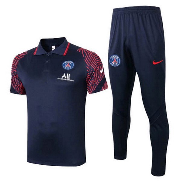 Polo Conjunto Completo Paris Saint Germain 2020-21 Negro Rojo